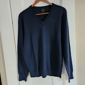 J.Crew Dark Navy V-Neck Merino Sweater Style AD337